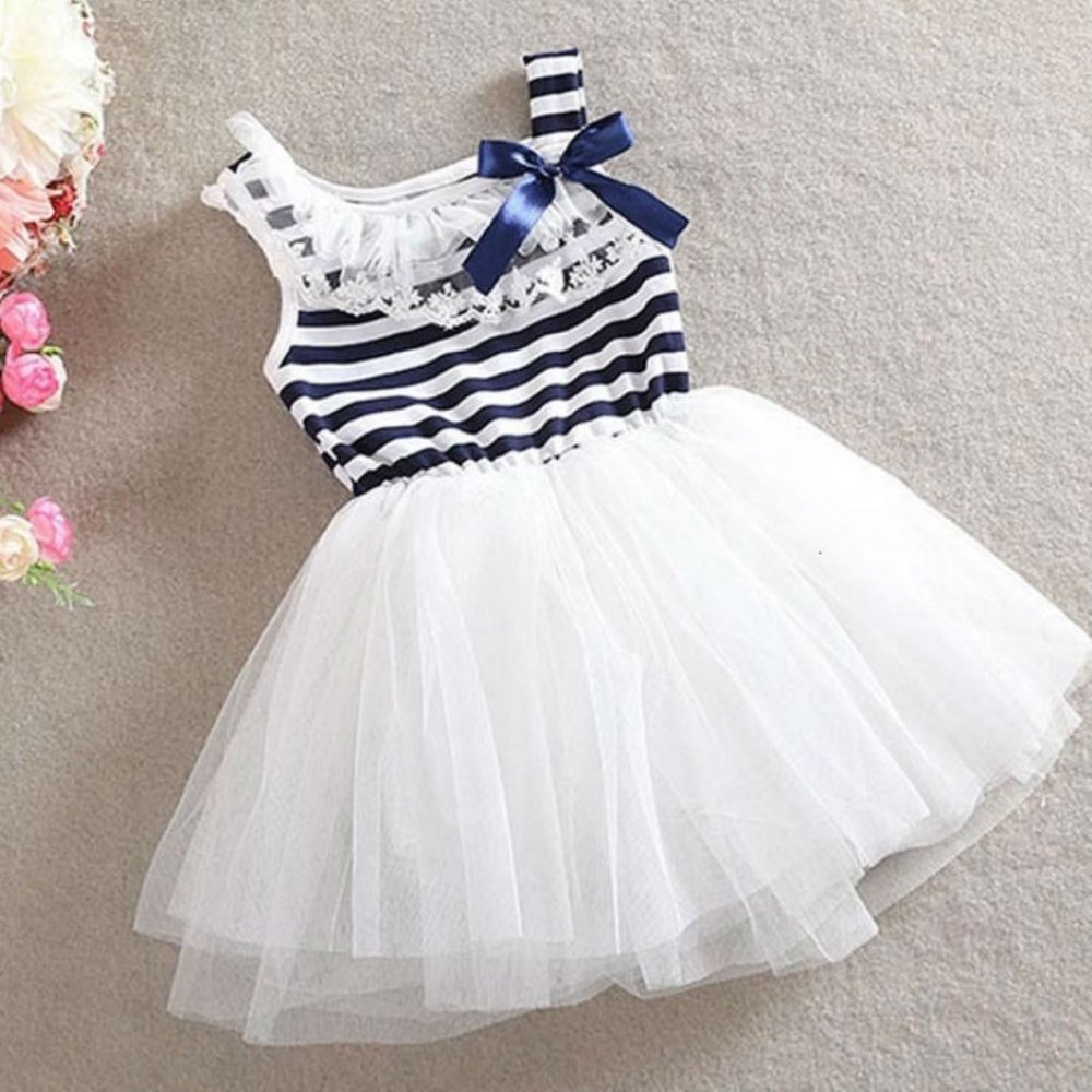 Girls Nautical Tutu Dress Navy